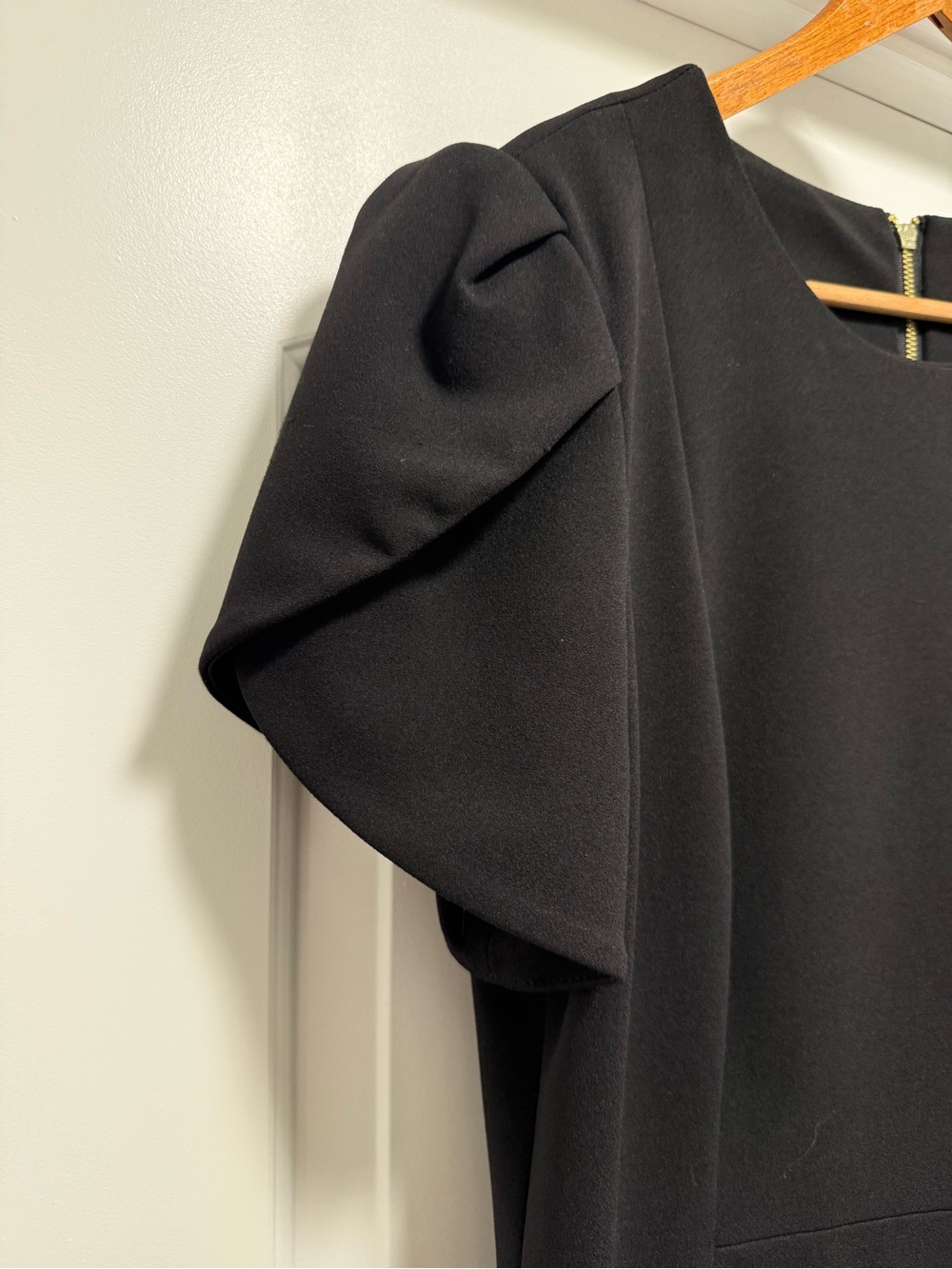 Calvin Klein Black Midi Sheath Dress with Puff Sleeves - Picture 5 of 13